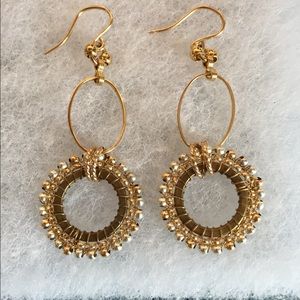 Gold Dangle Hoop Earrings